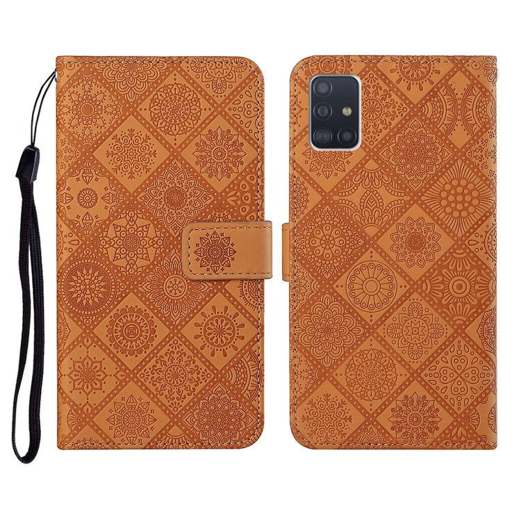Ethnic Style Embossed Pattern Horizontal Flip Leather Case with Holder & Card Slots & Wallet & Lanyard, For Samsung Galaxy A51, For Samsung Galaxy A70, For Samsung Galaxy A71