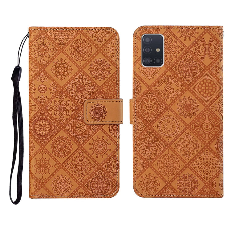 Ethnic Style Embossed Pattern Horizontal Flip Leather Case with Holder & Card Slots & Wallet & Lanyard, For Samsung Galaxy A51, For Samsung Galaxy A70, For Samsung Galaxy A71