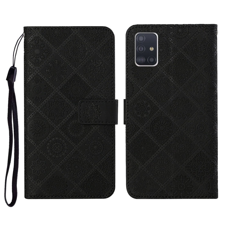 Ethnic Style Embossed Pattern Horizontal Flip Leather Case with Holder & Card Slots & Wallet & Lanyard, For Samsung Galaxy A51, For Samsung Galaxy A70, For Samsung Galaxy A71