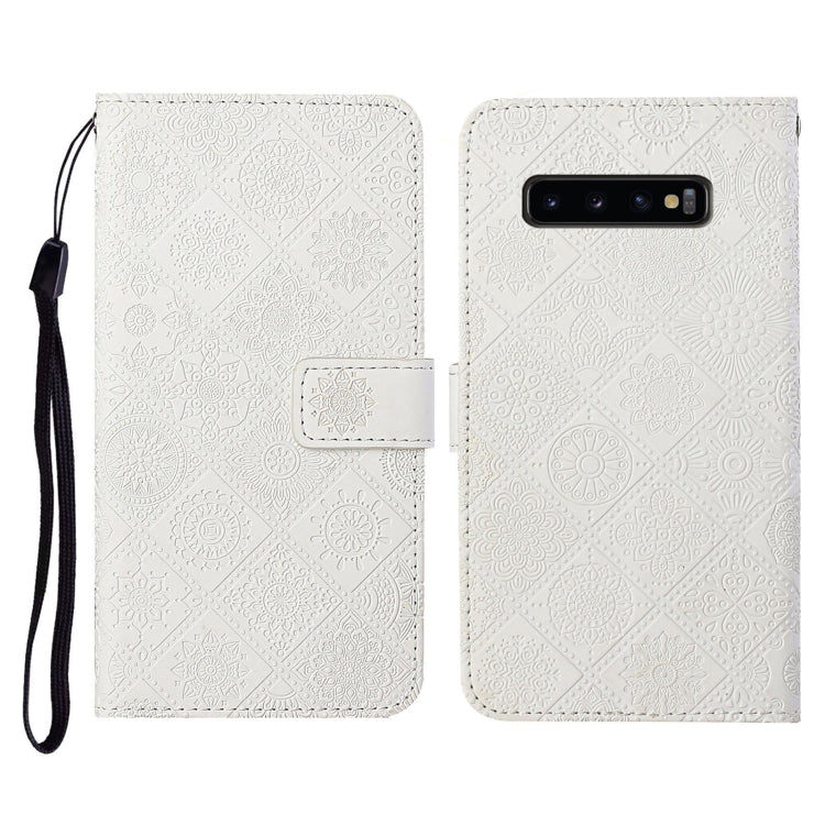 Ethnic Style Embossed Pattern Horizontal Flip Leather Case with Holder & Card Slots & Wallet & Lanyard, For Samsung Galaxy S10, For Samsung Galaxy S10+, For Samsung Galaxy S10e
