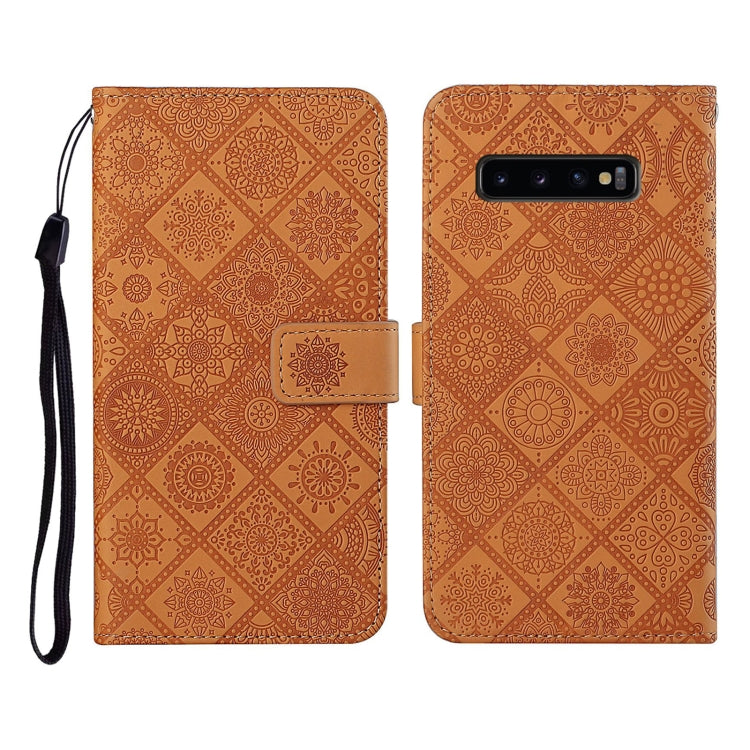 Ethnic Style Embossed Pattern Horizontal Flip Leather Case with Holder & Card Slots & Wallet & Lanyard, For Samsung Galaxy S10, For Samsung Galaxy S10+, For Samsung Galaxy S10e