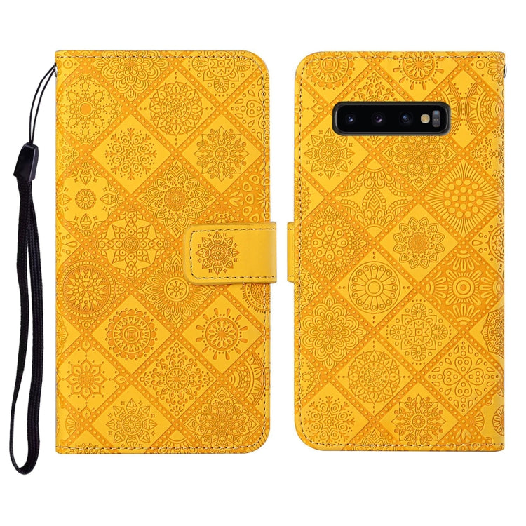 Ethnic Style Embossed Pattern Horizontal Flip Leather Case with Holder & Card Slots & Wallet & Lanyard, For Samsung Galaxy S10, For Samsung Galaxy S10+, For Samsung Galaxy S10e