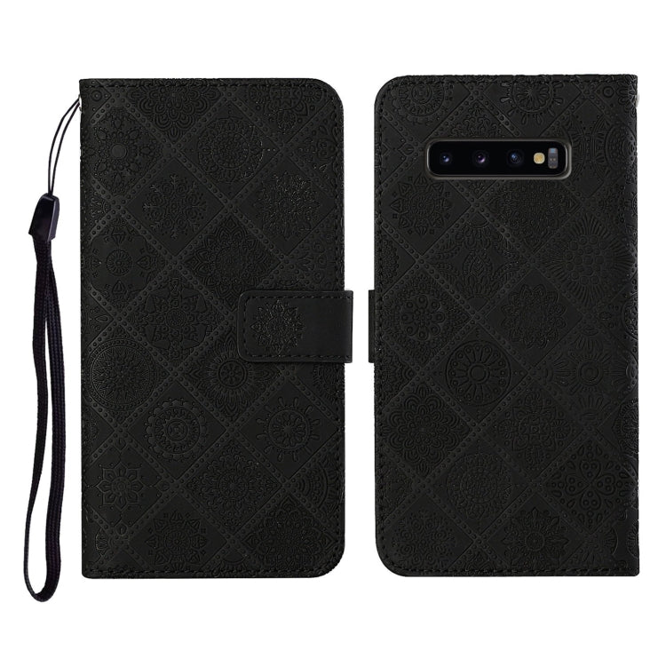 Ethnic Style Embossed Pattern Horizontal Flip Leather Case with Holder & Card Slots & Wallet & Lanyard, For Samsung Galaxy S10, For Samsung Galaxy S10+, For Samsung Galaxy S10e