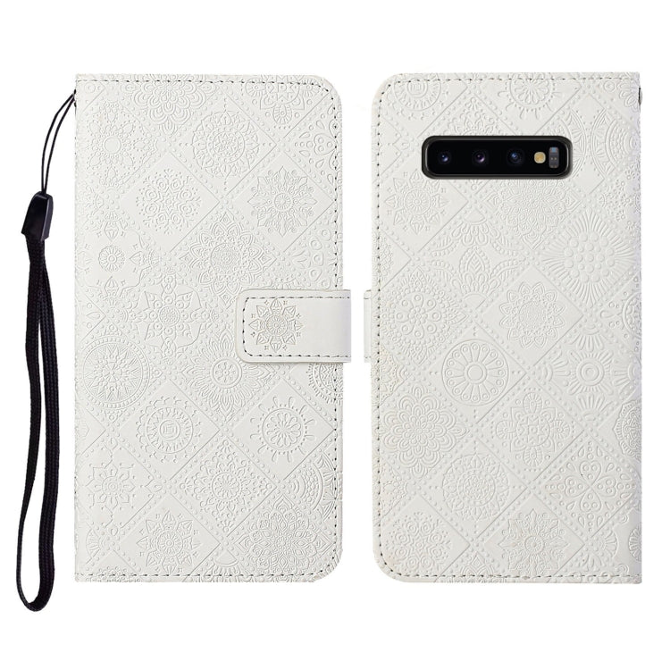 Ethnic Style Embossed Pattern Horizontal Flip Leather Case with Holder & Card Slots & Wallet & Lanyard, For Samsung Galaxy S10, For Samsung Galaxy S10+, For Samsung Galaxy S10e