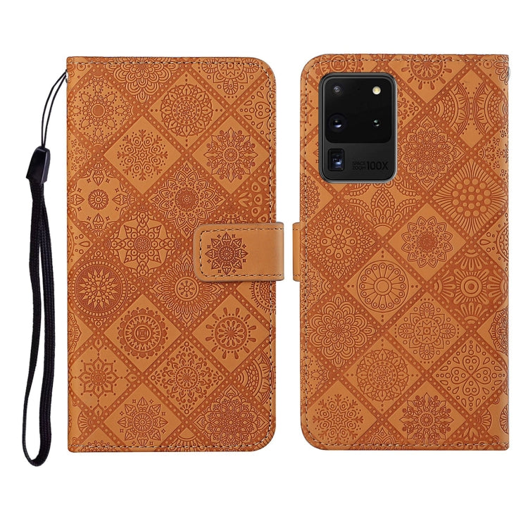 Ethnic Style Embossed Pattern Horizontal Flip Leather Case with Holder & Card Slots & Wallet & Lanyard, For Samsung Galaxy S20 Ultra, For Samsung Galaxy Galaxy S21 5G, For Samsung Galaxy S21+ 5G, For Samsung Galaxy Galaxy S21+ 5G