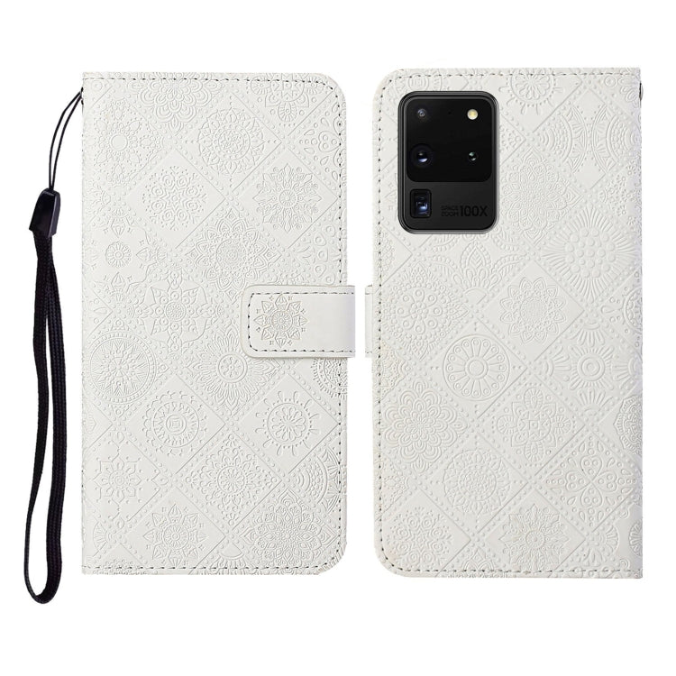 Ethnic Style Embossed Pattern Horizontal Flip Leather Case with Holder & Card Slots & Wallet & Lanyard, For Samsung Galaxy S20 Ultra, For Samsung Galaxy Galaxy S21 5G, For Samsung Galaxy S21+ 5G, For Samsung Galaxy Galaxy S21+ 5G