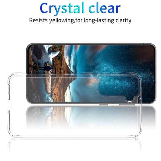 Galaxy S21 5G protective case showing transparent design and reinforced corner protection