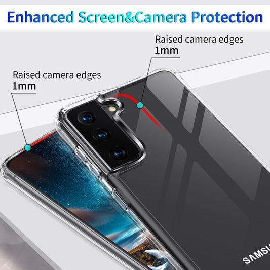 Detailed view of acrylic thickness and edge grip on Samsung Galaxy S21 5G case