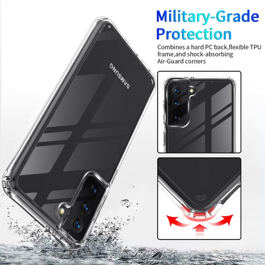 Thickened acrylic Galaxy S20 FE case with enhanced corner drop protection visible
