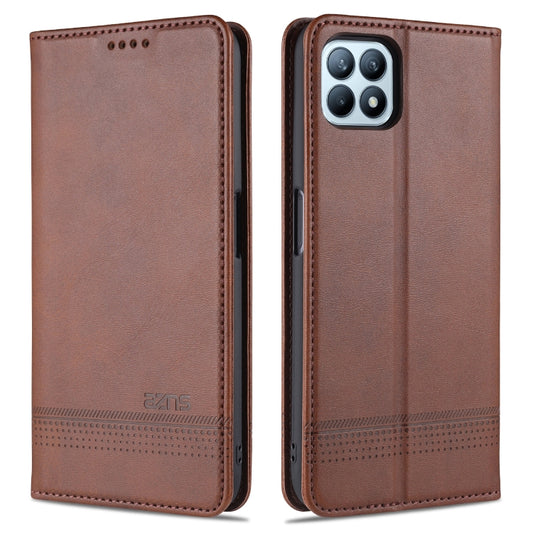 AZNS magnetic calf leather flip case OPPO A72 5G with card slots and wallet holder