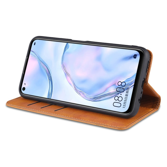 Magnetic closure detail on textured leather OPPO case with built-in card holder