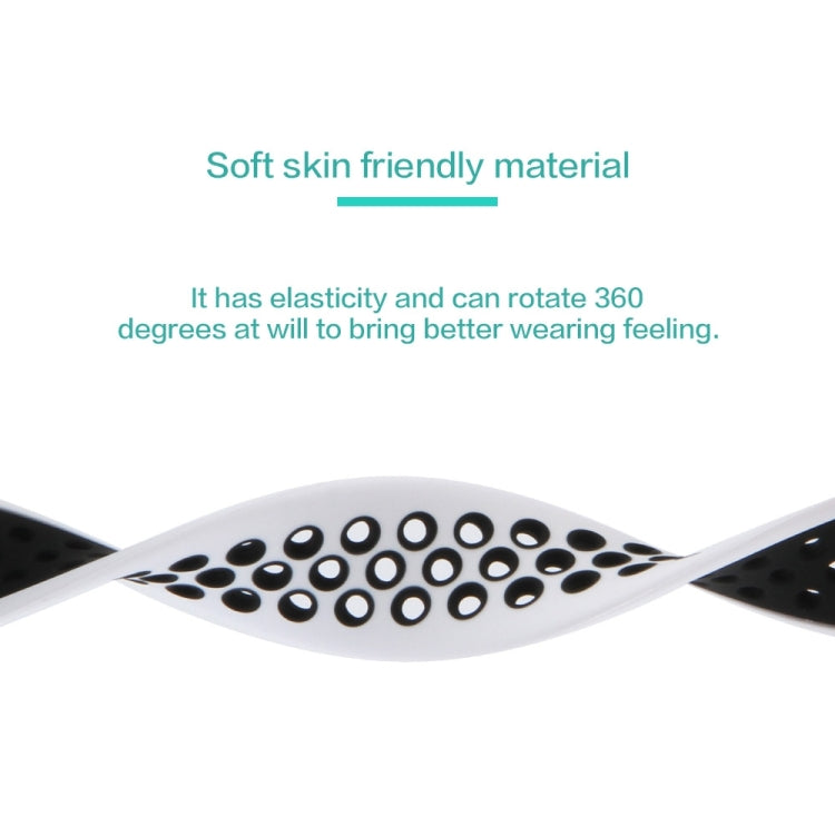 Elastic Silicone Watchband For Apple Watch Series 6 & SE & 5 & 4 40mm / 3 & 2 & 1 38mm, Length:150mm, 150mm (Black White), 150mm (Grey Black), 150mm (Blue White), 150mm (Light Pink White), 150mm (Black Red)