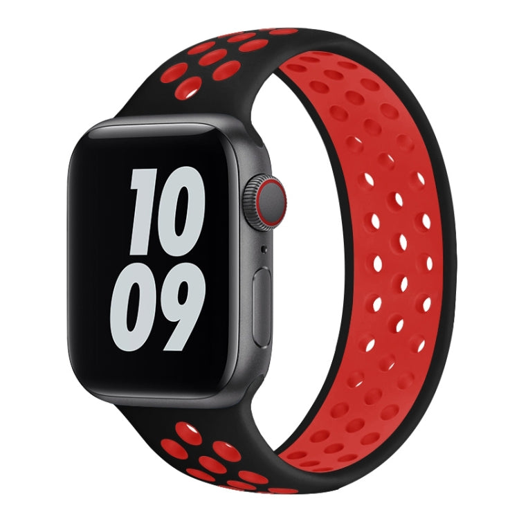 Elastic Silicone Watchband For Apple Watch Series 6 & SE & 5 & 4 40mm / 3 & 2 & 1 38mm, Length:150mm, 150mm (Black White), 150mm (Grey Black), 150mm (Blue White), 150mm (Light Pink White), 150mm (Black Red)