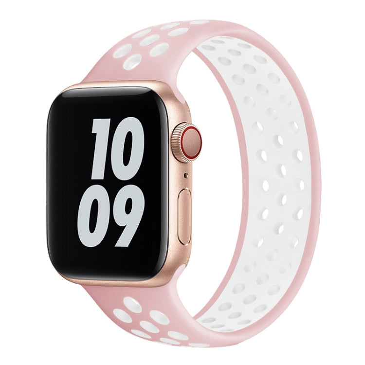 Elastic Silicone Watchband For Apple Watch Series 6 & SE & 5 & 4 44mm / 3 & 2 & 1 42mm, 150mm (Black White), 150mm (Black Red), 150mm (Light Pink White), 150mm (Blue White), 150mm (Grey Black), 160mm (Black White), 160mm (Black Red)��������������������...