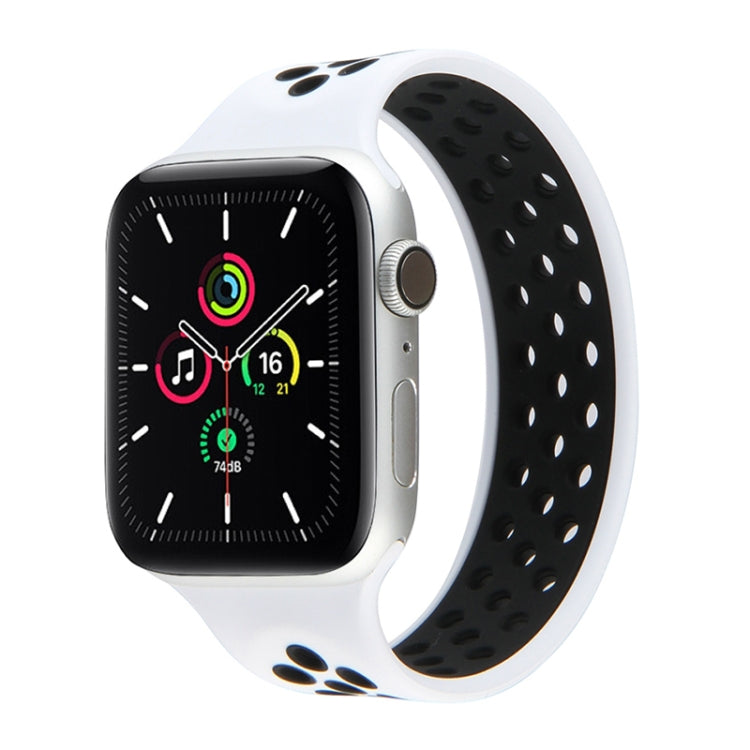 Elastic Silicone Watchband For Apple Watch Series 6 & SE & 5 & 4 40mm / 3 & 2 & 1 38mm, Length: 160mm, 160mm (White Black), 160mm (Black), 160mm (Black Yellow), 160mm (Black Grey), 160mm (Red Black), 160mm (Black White), 160mm (Black Red)��������������...