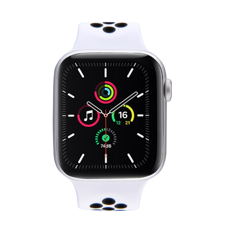 Elastic Silicone Watchband For Apple Watch Series 6 & SE & 5 & 4 40mm / 3 & 2 & 1 38mm, Length: 160mm, 160mm (White Black), 160mm (Black), 160mm (Black Yellow), 160mm (Black Grey), 160mm (Red Black), 160mm (Black White), 160mm (Black Red)              ...