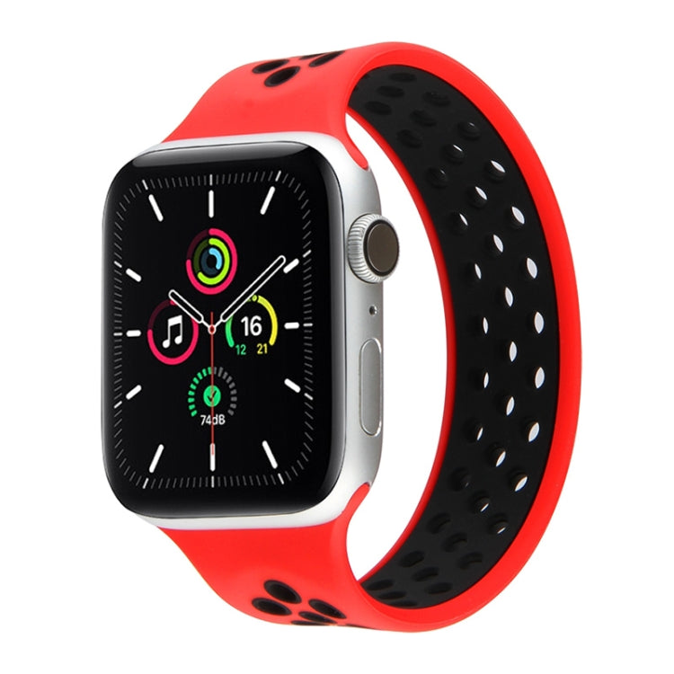 Elastic Silicone Watchband For Apple Watch Series 6 & SE & 5 & 4 40mm / 3 & 2 & 1 38mm, Length: 160mm, 160mm (White Black), 160mm (Black), 160mm (Black Yellow), 160mm (Black Grey), 160mm (Red Black), 160mm (Black White), 160mm (Black Red)��������������...