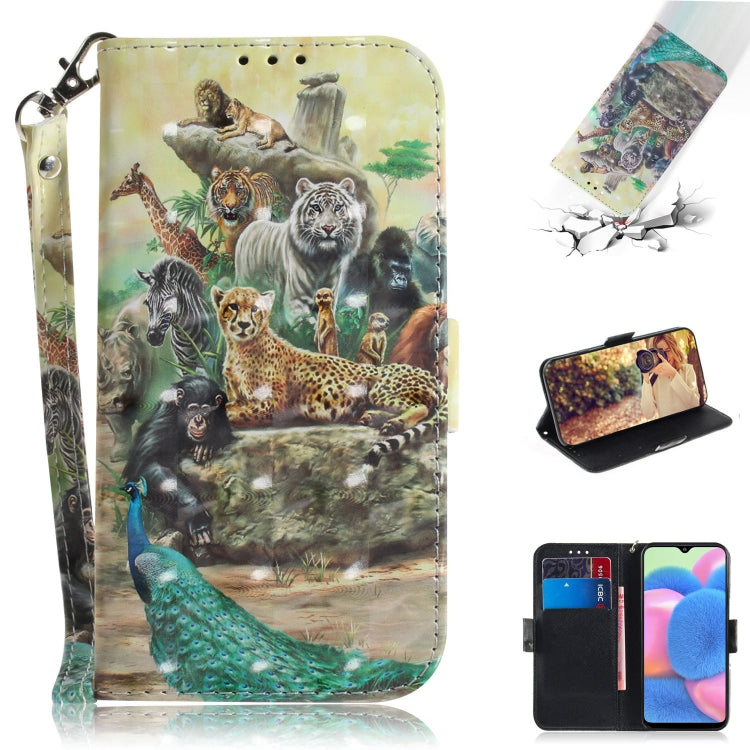 3D Colored Drawing Horizontal Flip Leather Case with Holder & Card Slot & Wallet & Lanyard
