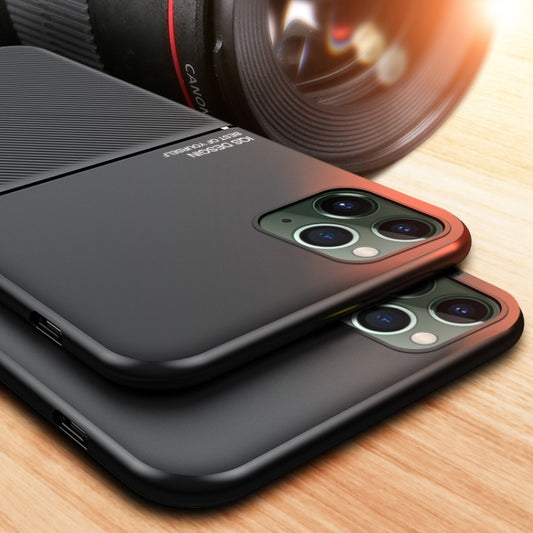 Side profile of iPhone 12 Pro case highlighting slim design and metal grain finish