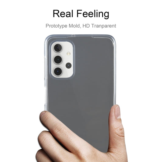 Close-up detail of premium TPU material and precise cutouts for Galaxy A32 ports