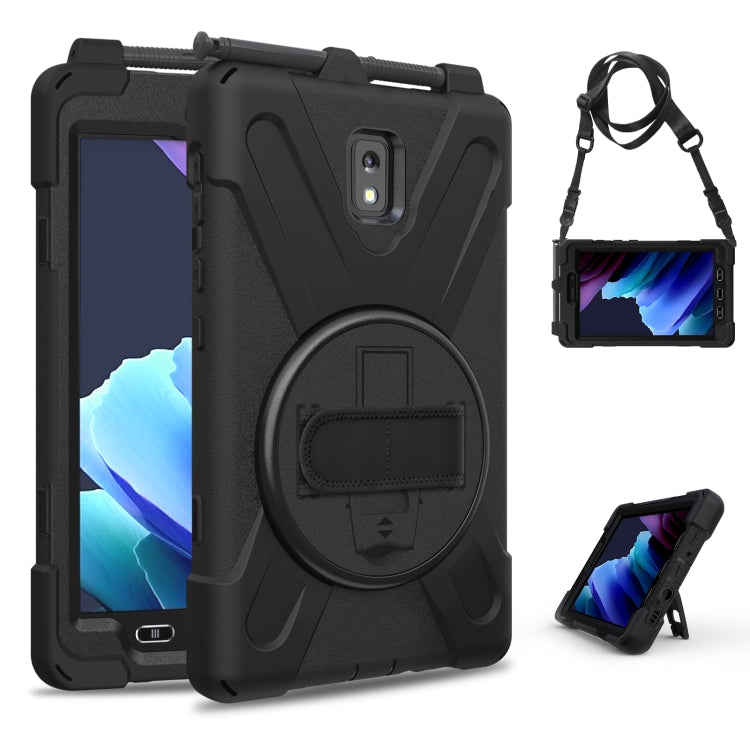 Shockproof Colorful Silicone + PC Protective Case with Holder & Shoulder Strap & Hand Strap