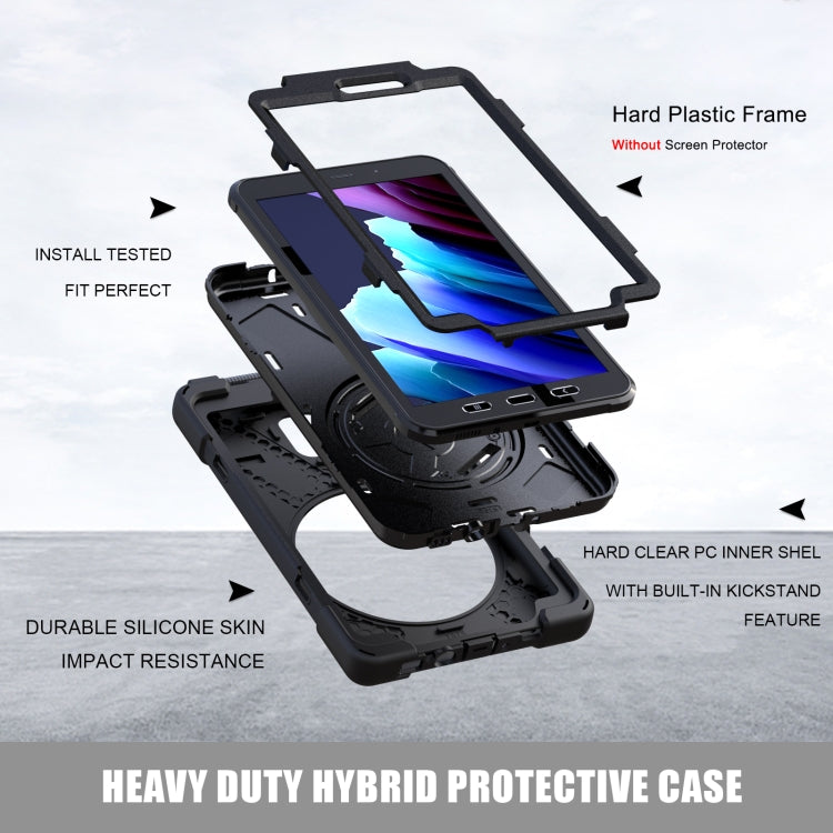 Shockproof Silicone PC Protective Case with Holder Strap for Samsung Galaxy Tab Active 3 T570 T575 8.0