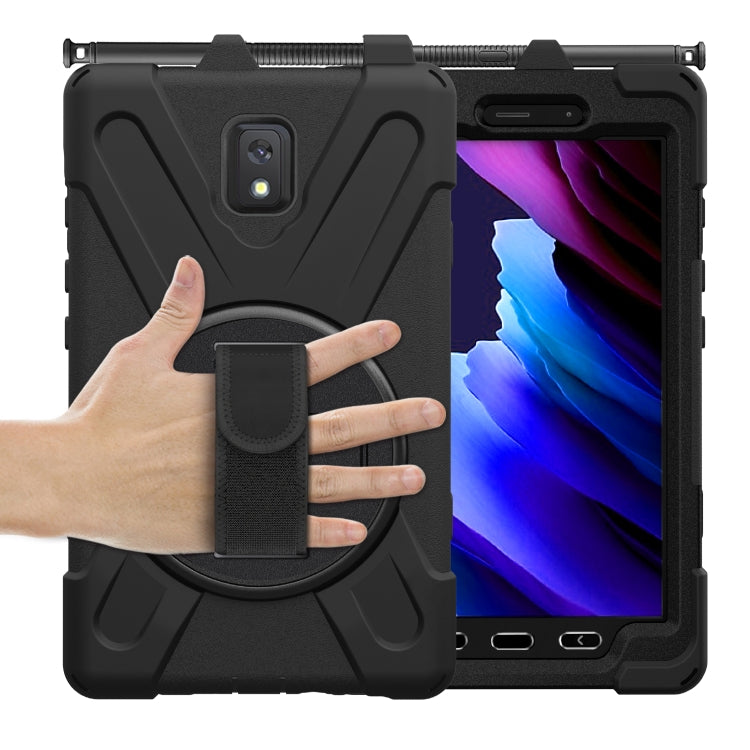 Shockproof Silicone PC Protective Case with Holder Strap for Samsung Galaxy Tab Active 3 T570 T575 8.0