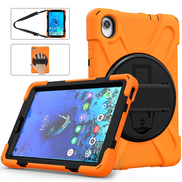 Shockproof Colorful Silicone + PC Protective Case with Holder & Shoulder Strap & Hand Strap