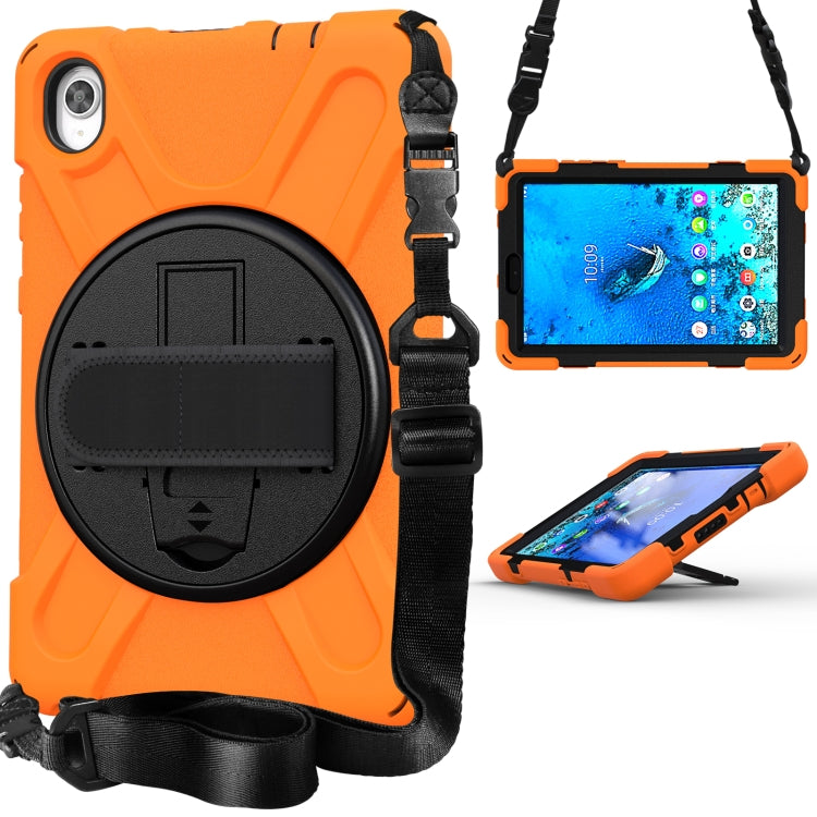 Shockproof Colorful Silicone + PC Protective Case with Holder & Shoulder Strap & Hand Strap