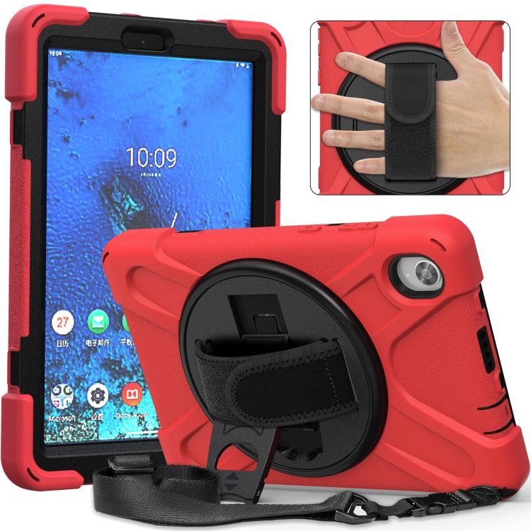 Shockproof Colorful Silicone + PC Protective Case with Holder & Shoulder Strap & Hand Strap
