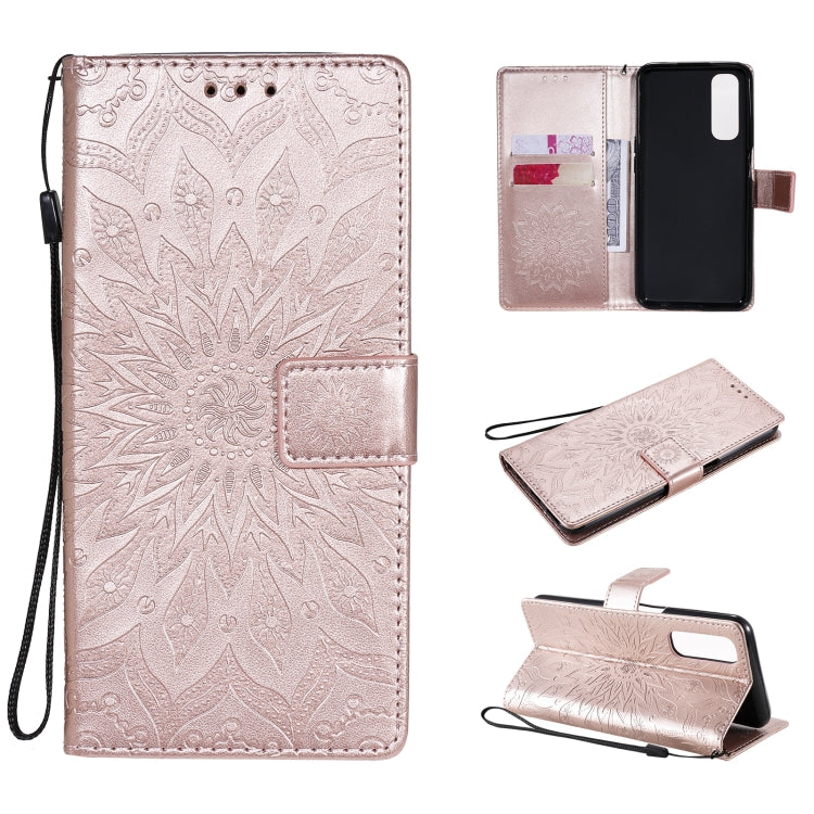 Sun Embossing Pattern Horizontal Flip Leather Case with Card Slot & Holder & Wallet & Lanyard, For OPPO Realme 7 Pro, For OPPO Realme 7, For OPPO Realme 7i / C17