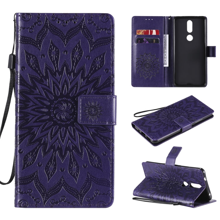 Sun Embossing Pattern Horizontal Flip Leather Case with Card Slot & Holder & Wallet & Lanyard, For Nokia 2.4, For Nokia 3.4, For Samsung Galaxy A42 5G