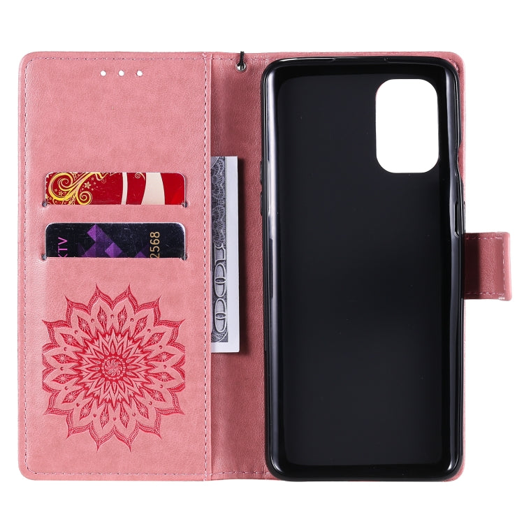 Sun Embossing Pattern Horizontal Flip Leather Case with Card Slot & Holder & Wallet & Lanyard, For OnePlus 8T