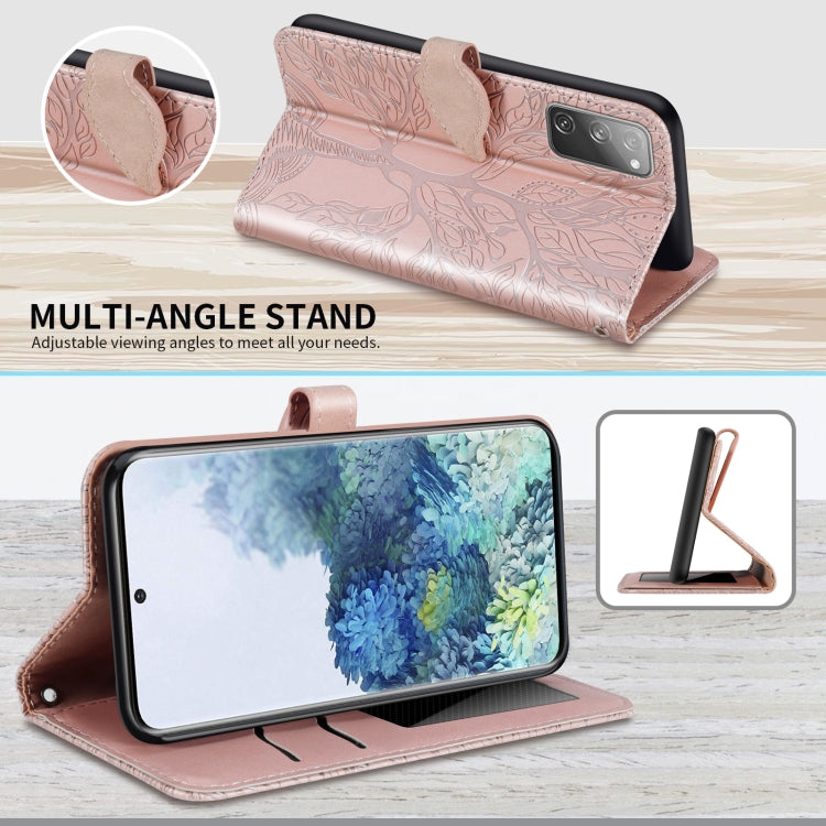 Life of Tree Embossing Pattern Horizontal Flip Leather Case with Holder & Card Slot & Wallet & Photo Frame & Lanyard, For Samsung Galaxy S20 FE