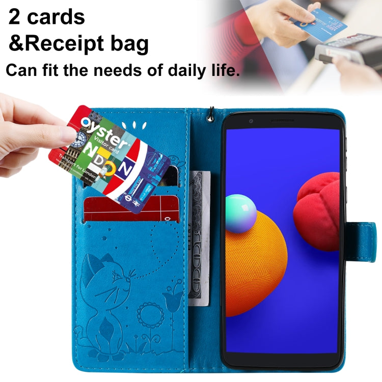 Cat Bee Embossing Pattern Shockproof Horizontal Flip Leather Case with Holder & Card Slots & Wallet, For Samsung Galaxy A01 Core, For Samsung Galaxy A01, For Samsung Galaxy A11, For Samsung Galaxy A21