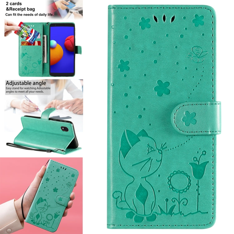 Cat Bee Embossing Pattern Shockproof Horizontal Flip Leather Case with Holder & Card Slots & Wallet, For Samsung Galaxy A01 Core, For Samsung Galaxy A01, For Samsung Galaxy A11, For Samsung Galaxy A21