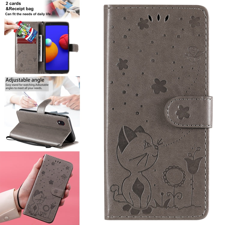 Cat Bee Embossing Pattern Shockproof Horizontal Flip Leather Case with Holder & Card Slots & Wallet, For Samsung Galaxy A01 Core, For Samsung Galaxy A01, For Samsung Galaxy A11, For Samsung Galaxy A21