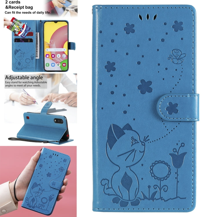 Cat Bee Embossing Pattern Shockproof Horizontal Flip Leather Case with Holder & Card Slots & Wallet, For Samsung Galaxy A01 Core, For Samsung Galaxy A01, For Samsung Galaxy A11, For Samsung Galaxy A21