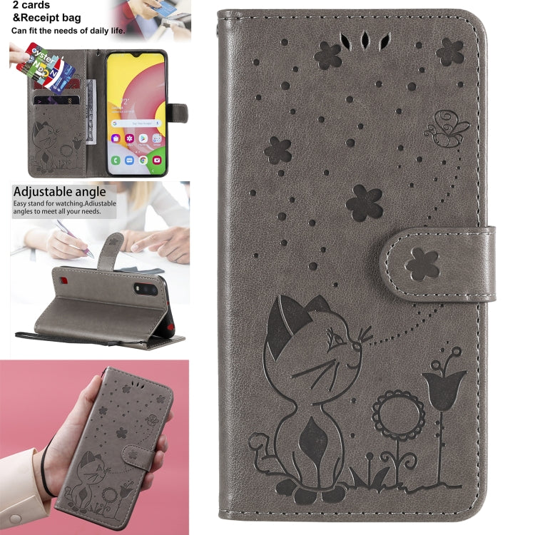 Cat Bee Embossing Pattern Shockproof Horizontal Flip Leather Case with Holder & Card Slots & Wallet, For Samsung Galaxy A01 Core, For Samsung Galaxy A01, For Samsung Galaxy A11, For Samsung Galaxy A21