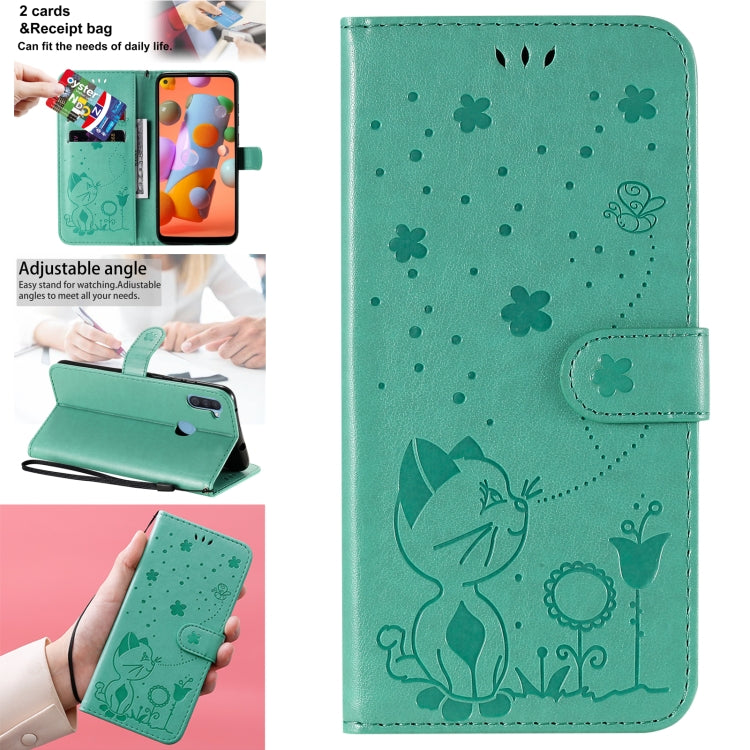 Cat Bee Embossing Pattern Shockproof Horizontal Flip Leather Case with Holder & Card Slots & Wallet, For Samsung Galaxy A01 Core, For Samsung Galaxy A01, For Samsung Galaxy A11, For Samsung Galaxy A21