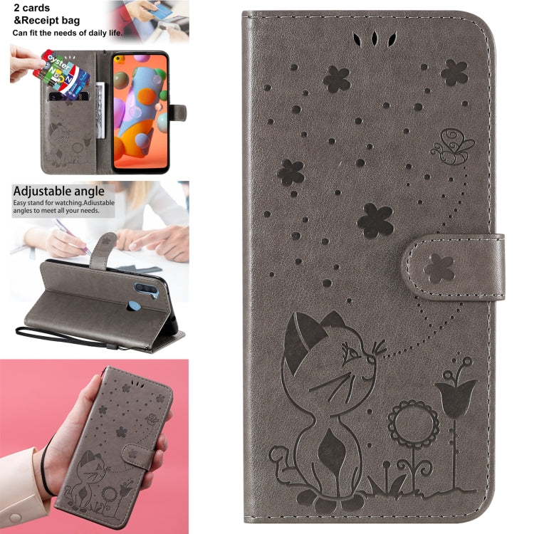 Cat Bee Embossing Pattern Shockproof Horizontal Flip Leather Case with Holder & Card Slots & Wallet, For Samsung Galaxy A01 Core, For Samsung Galaxy A01, For Samsung Galaxy A11, For Samsung Galaxy A21