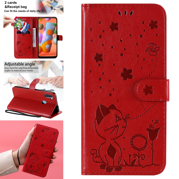 Cat Bee Embossing Pattern Shockproof Horizontal Flip Leather Case with Holder & Card Slots & Wallet, For Samsung Galaxy A01 Core, For Samsung Galaxy A01, For Samsung Galaxy A11, For Samsung Galaxy A21