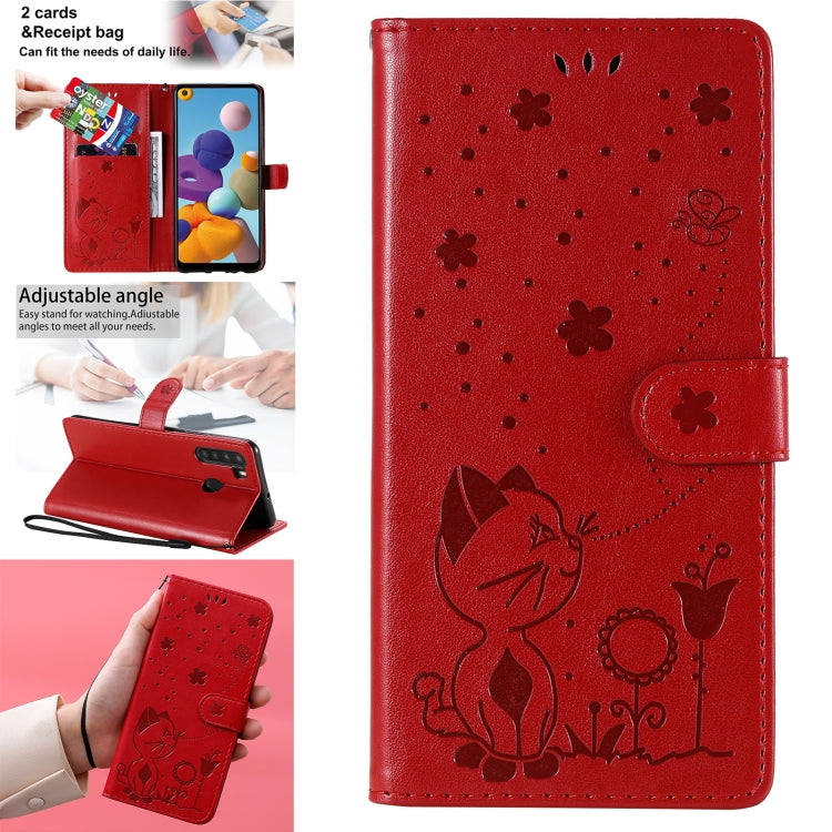 Cat Bee Embossing Pattern Shockproof Horizontal Flip Leather Case with Holder & Card Slots & Wallet, For Samsung Galaxy A01 Core, For Samsung Galaxy A01, For Samsung Galaxy A11, For Samsung Galaxy A21