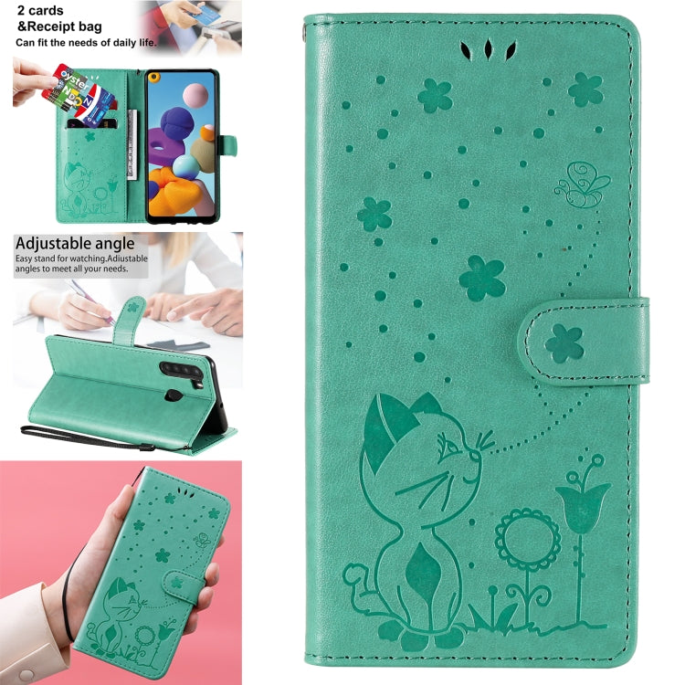 Cat Bee Embossing Pattern Shockproof Horizontal Flip Leather Case with Holder & Card Slots & Wallet, For Samsung Galaxy A01 Core, For Samsung Galaxy A01, For Samsung Galaxy A11, For Samsung Galaxy A21