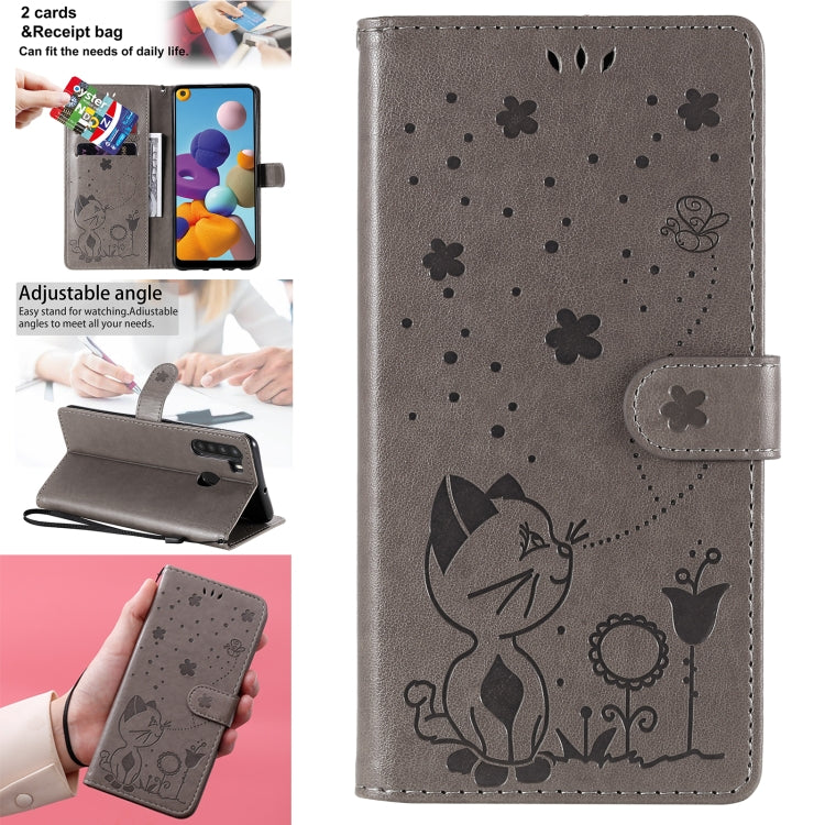 Cat Bee Embossing Pattern Shockproof Horizontal Flip Leather Case with Holder & Card Slots & Wallet, For Samsung Galaxy A01 Core, For Samsung Galaxy A01, For Samsung Galaxy A11, For Samsung Galaxy A21