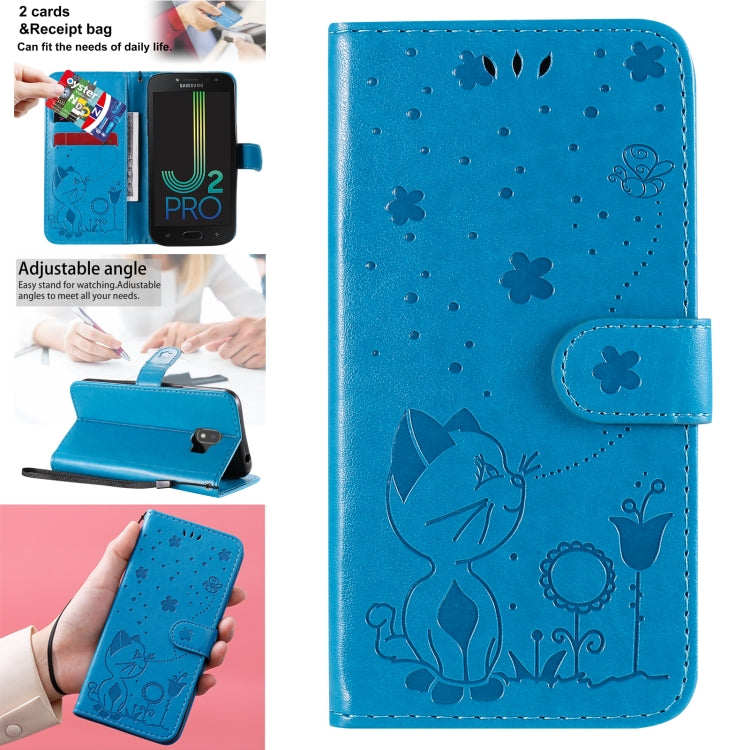 Cat Bee Embossing Pattern Shockproof Horizontal Flip Leather Case with Holder & Card Slots & Wallet, For Samsung Galaxy J2 Pro(2018), For Samsung Galaxy M01, For Samsung Galaxy M31s, For Samsung Galaxy M51