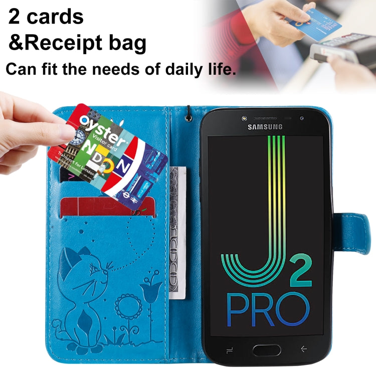 Cat Bee Embossing Pattern Shockproof Horizontal Flip Leather Case with Holder & Card Slots & Wallet, For Samsung Galaxy J2 Pro(2018), For Samsung Galaxy M01, For Samsung Galaxy M31s, For Samsung Galaxy M51