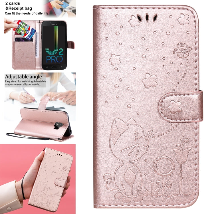 Cat Bee Embossing Pattern Shockproof Horizontal Flip Leather Case with Holder & Card Slots & Wallet, For Samsung Galaxy J2 Pro(2018), For Samsung Galaxy M01, For Samsung Galaxy M31s, For Samsung Galaxy M51