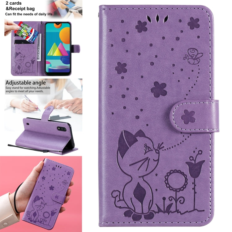 Cat Bee Embossing Pattern Shockproof Horizontal Flip Leather Case with Holder & Card Slots & Wallet, For Samsung Galaxy J2 Pro(2018), For Samsung Galaxy M01, For Samsung Galaxy M31s, For Samsung Galaxy M51