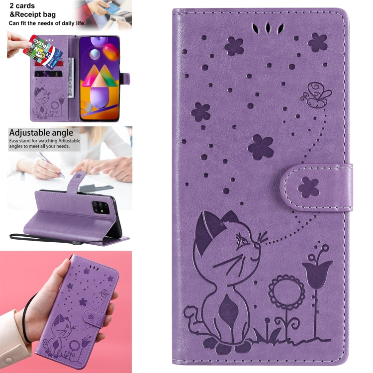 Cat Bee Embossing Pattern Shockproof Horizontal Flip Leather Case with Holder & Card Slots & Wallet, For Samsung Galaxy J2 Pro(2018), For Samsung Galaxy M01, For Samsung Galaxy M31s, For Samsung Galaxy M51